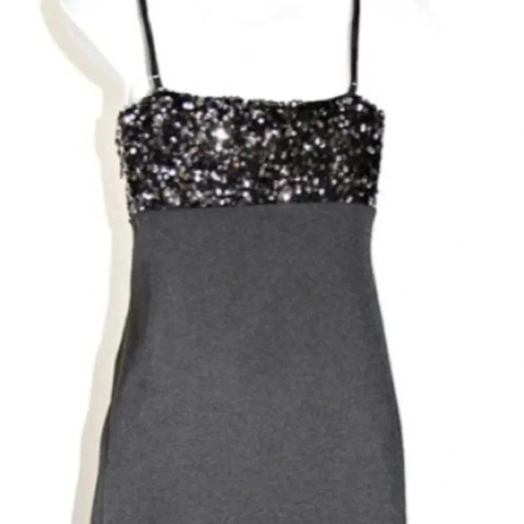 House of Harlow 1960 Sequined Black Satin Slip Dress Long New Prom Formal Gown - Picture 6 of 6